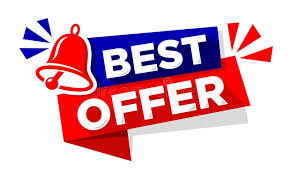 Best Offer with Bell on Ribbon Stock Vector - Illustration of template,  sign: 367144204